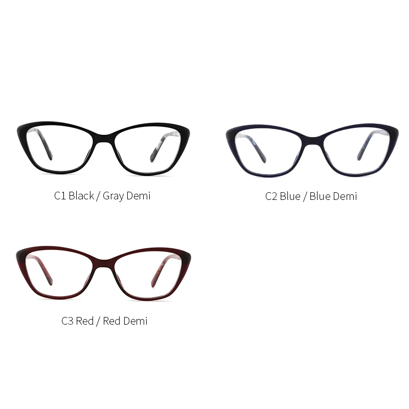 Acetate Women Eyeglasses Frame Transparent Myopia Black Cat Eye Glasses Frames Fashion Trend For Women#LS8048