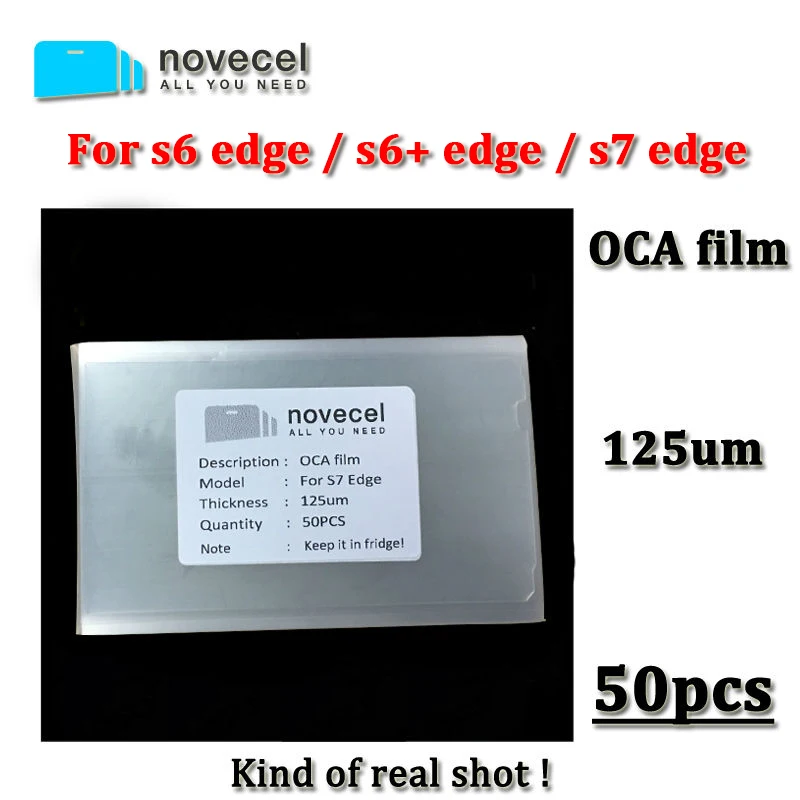 imágenes para Novecel 50 unids/lote pegamento OCA Adhesivo Transparente Óptico Para samsung galaxy s7 borde, borde s6, s6 edge plus para OCA vacío laminador, 125um imágenes para Novecel 50 unids/lote pegamento OCA Adhesivo Transparente Óptico Para samsung galaxy s7 borde, borde s6, s6 edge plus para OCA vacío laminador, 125um