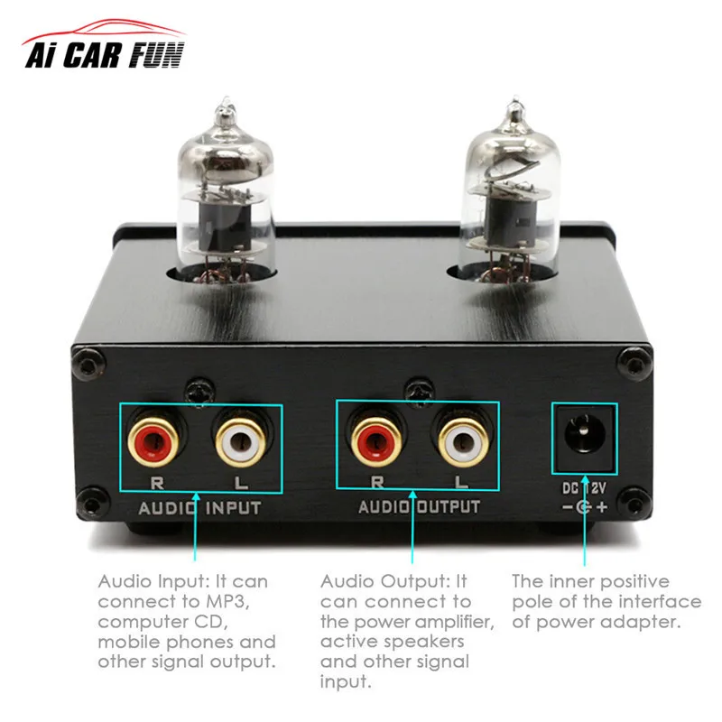 

Digital Car Amplifier Sound Matching Wonder TUBE-01 Without Power Adapter audio Pre-Amplifier 6J1 Tube Stereo HiFi Buffer Preamp