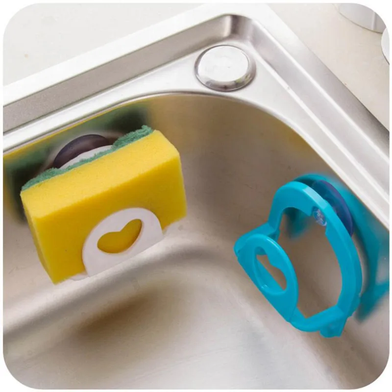 

1pc Bathroom Shelf Towel Soap Dish Holder Kitchen Sink Dish Sponge Storage Holder Rack Robe Hooks Sucker With Hooks 4 Colors