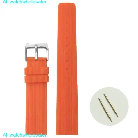 20mm Orange Color Silicone Jelly Rubber Boys Girls Watch Band Straps WB1071H20JB