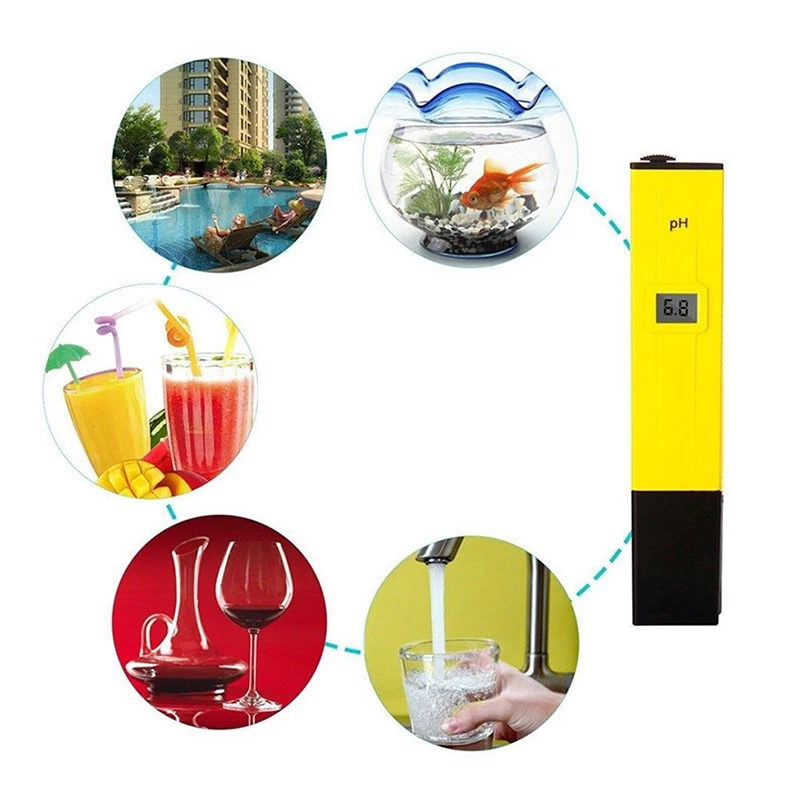 Portable Digital PH Meter Tester Medidor PH 0.0-14.0 PH High Accuracy for Drink Food Lab PH Monitor ATC Pocket Pen Type Analyzer