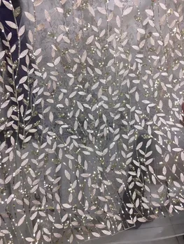 

High quality peach Sequins Mesh African Tulle lace fabric 2018 New Design French Mesh Lace wedding African Sequins lace fabric