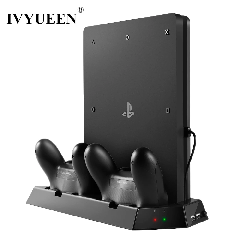 ivyueen vertical stand cooling fan with charging station for sony playstation 4 ps4 slim console ivyueen vertical stand cooling fan with charging station for sony playstation 4 ps4 slim console