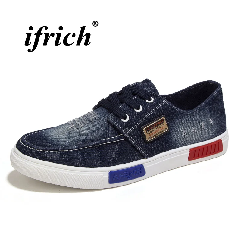 

2018 Summer New Arrival Men Youth Casual Footwear Blue Gray Denim Canvas Shoes Men Anti-Slip Casual Canvas Shoes For Men