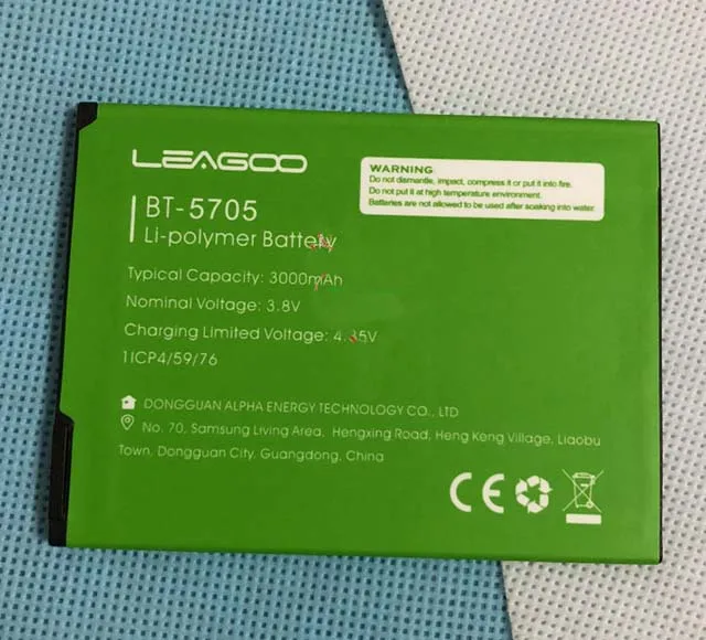 Аккумулятор BT-5705 3000 mah 3,8 V для Leagoo M9 Pro 18:9 полный Экран 4G Смартфон Android 8,1 MT6739V 5,7" 4 ядра