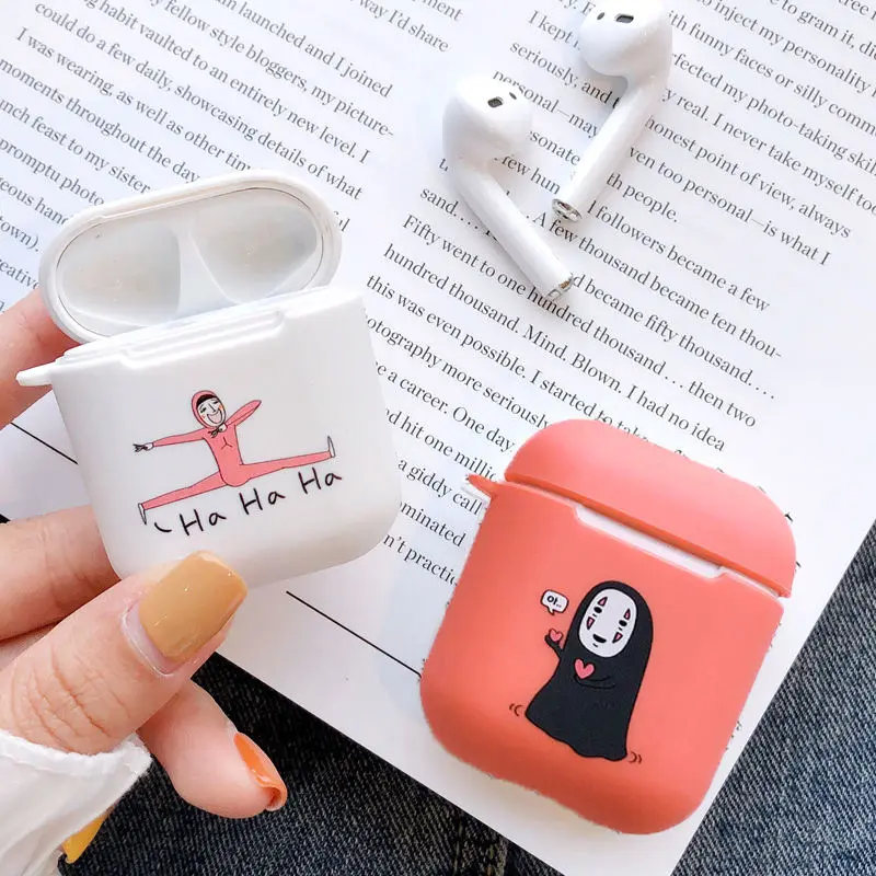 Безликий человек Единорог Мягкий чехол из ТПУ для Apple Airpods 1/2 чехол мультяшный Кот без лица человек Bluetooth беспроводные наушники коробка для наушников