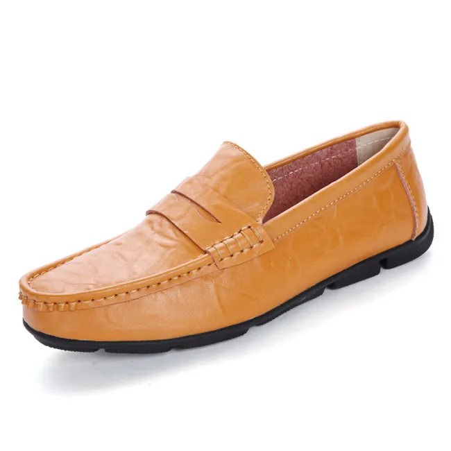 MIXIDELAI/Новинка, мужские туфли из натуральной кожи высокого качества на плоской подошве, мужские туфли для вождения, мужские лоферы, мужские мокасины на шнуровке, размер 38-45 - Цвет: brown