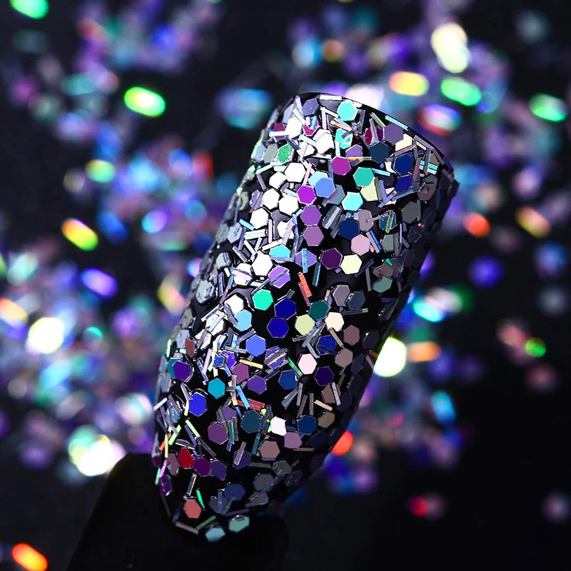 نيكول مذكرات مسمار الفن بريق هلام البولندية مرآة مانيكير البريق الأظافر الأشعة فوق البنفسجية زينة الكروم الصباغ المجسم مسحوق