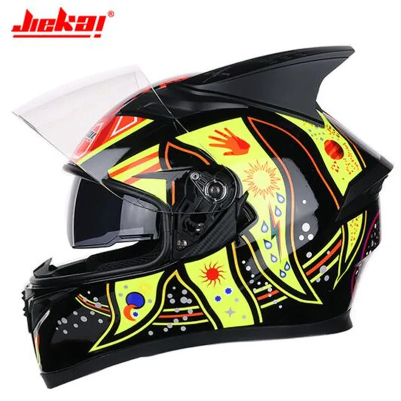 

JIEKAI Motorcycle Helmet Motocross Helmet Full Face Helmets Double Visor Motorbike Chopper Racing Filp Up Modular Riding Casco
