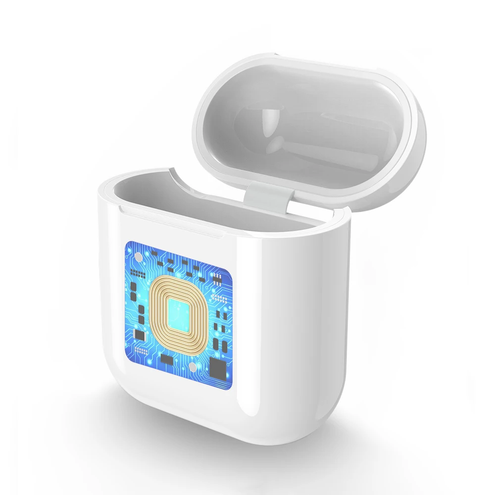 Qi беспроводной зарядный Чехол приемник для Apple AirPods 1 2 Bluetooth гарнитура