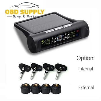 

Professional Solar Power TPMS Car Tire Pressure Alarm Monitor System LCD Display 4 External Sensor Temperature Sensor