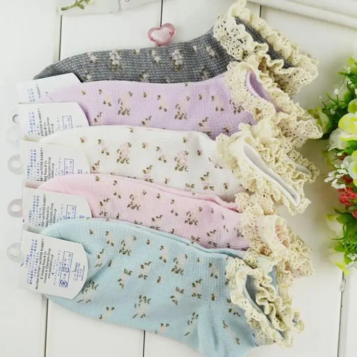 

New arrival women invisible socks floral lace women socks pretty cotton socks vintage socks for summer and spring