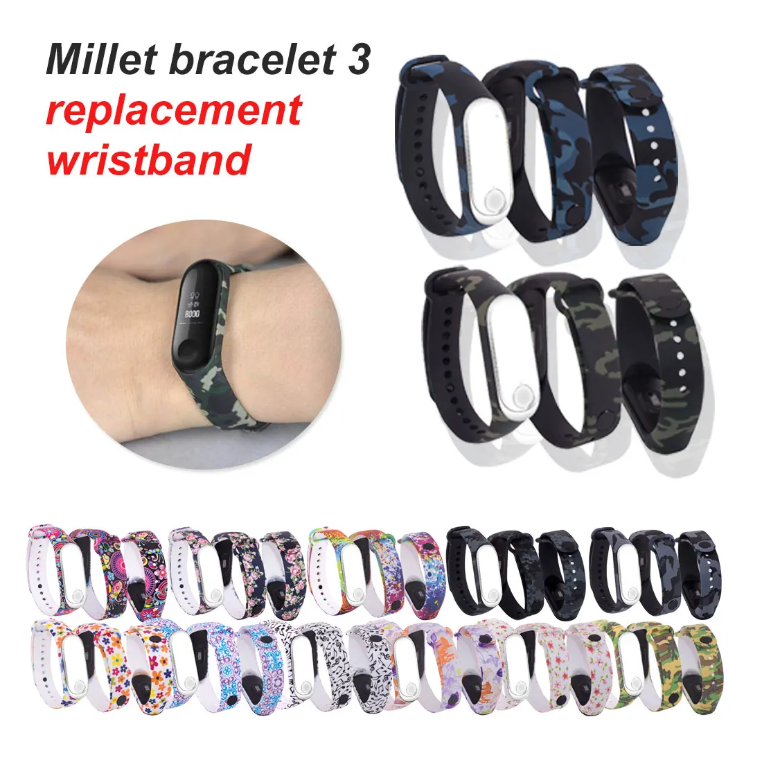 

For Xiaomi 3 strap Varied Wrist Strap Style for Mi3 Smart Band Accessories Watch Straps for Xiaomi mi 3