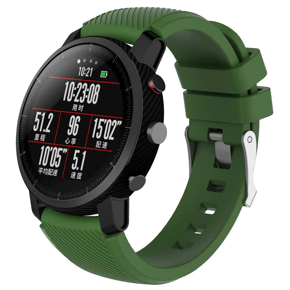 Hangrui 22 мм силиконовый ремешок для часов Amazfit для Huami Amazfit Stratos 2 2S разноцветный ремешок для часов браслеты браслет умный аксессуар