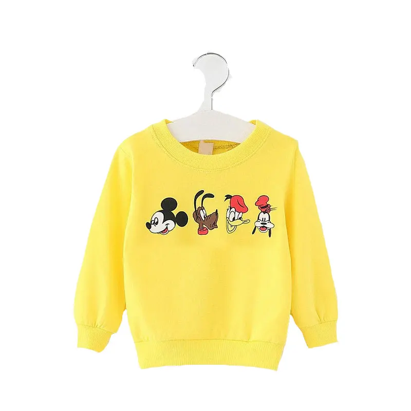 Malayu Baby brand spring baby cartoon long-sleeved T-shirt, cotton O-neck multicolor sweatshirt 6-24 months infant clothing - Цвет: yellow