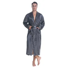 Lavenderi Мужской Шелковый атласный домашний халат, длинный легкий халат для сна