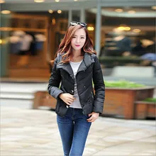 Korean female winter warm new Slim solid color hooded bat-type general padded cotton jacket lapel fashion casual Down