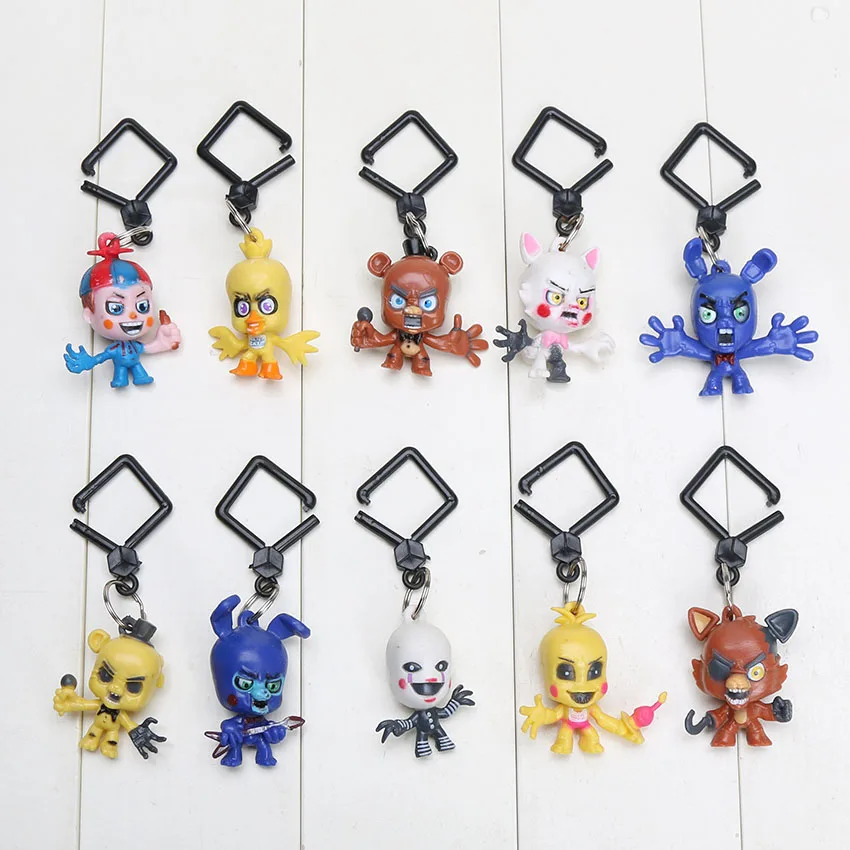 

10pcs/lot Five Nights At Freddy's Keychain Juguetes 4 FNAF Foxy Chica Bonnie Freddy Action & Toy Figures Toy