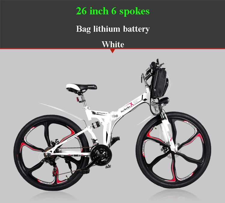 Discount 26 inch folding mountain electric bicycle 48V lithium battery 21 speed variable speed system bike PAS cycling smart Lcd ebike 16