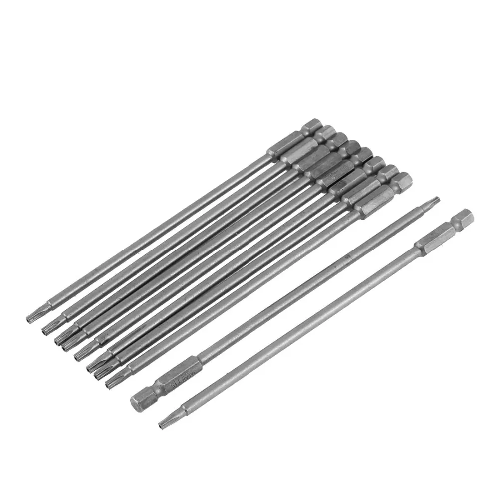 UXCELL 10pcs 1/4" Shank T15 Torx Tip Power Screwdriver Bits High Torque