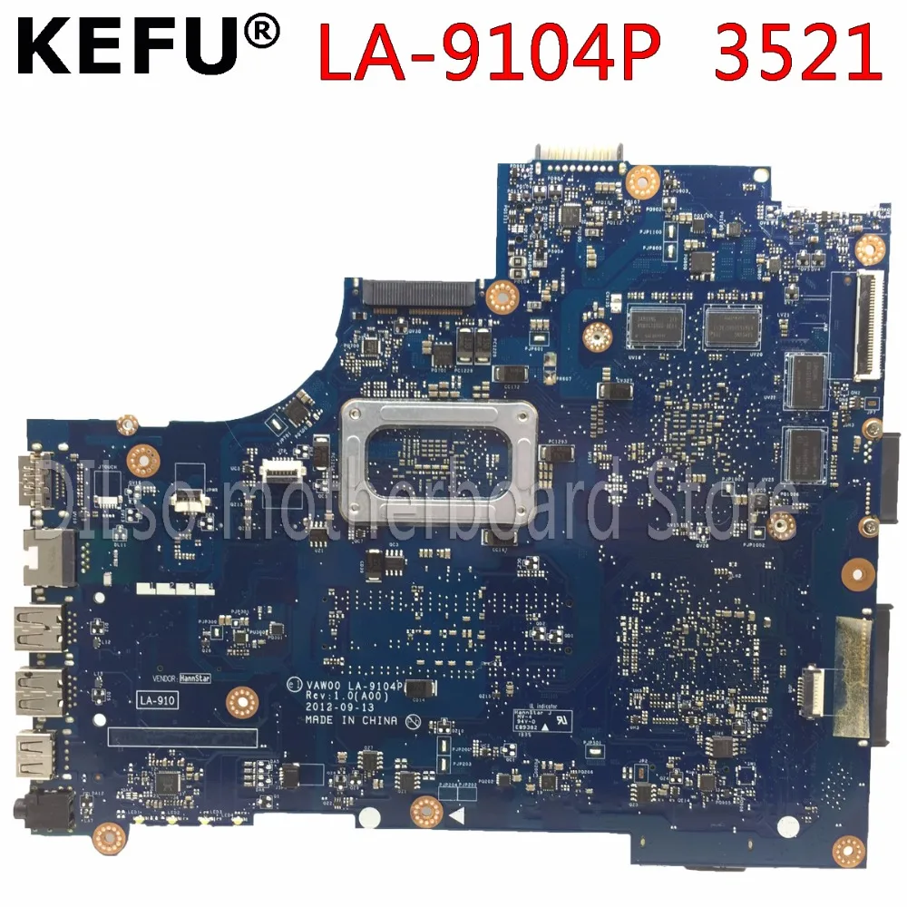 KEFU LA-9104P материнская плата для dell 3521 5521 материнская плата для ноутбука la-9104p материнская плата i5-3337U процессор оригинальная тестовая материнская плата