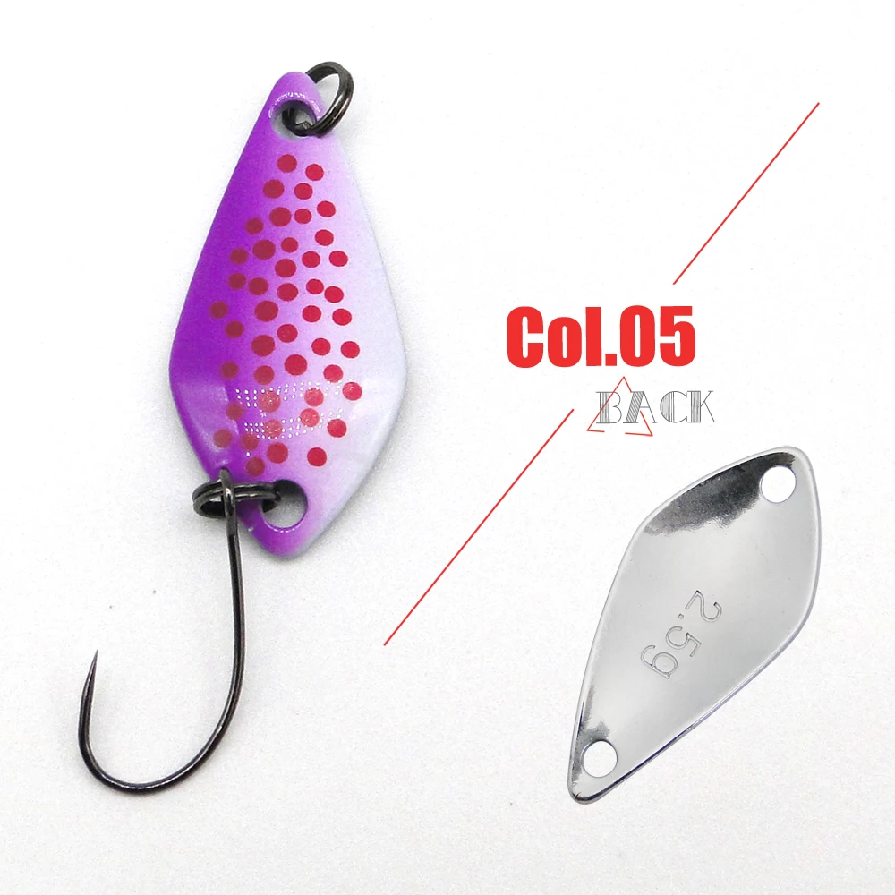 Jerry 1 unid 2,5G 3,5g agua dulce ultraligero pesca UV colores corriente lago área trucha grayling cuchara intermitente spinnerbait pesca