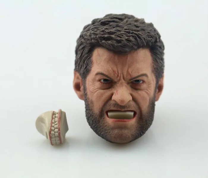 1//6 Scale Angry Logan Wolverine Head Sculpt Hugh Jackman For 12/" Figure U.S.A.