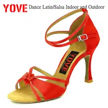 YOVE стиль w124-23 танцевальная обувь Бачата/Сальса крытый и открытый Женская танцевальная обувь
