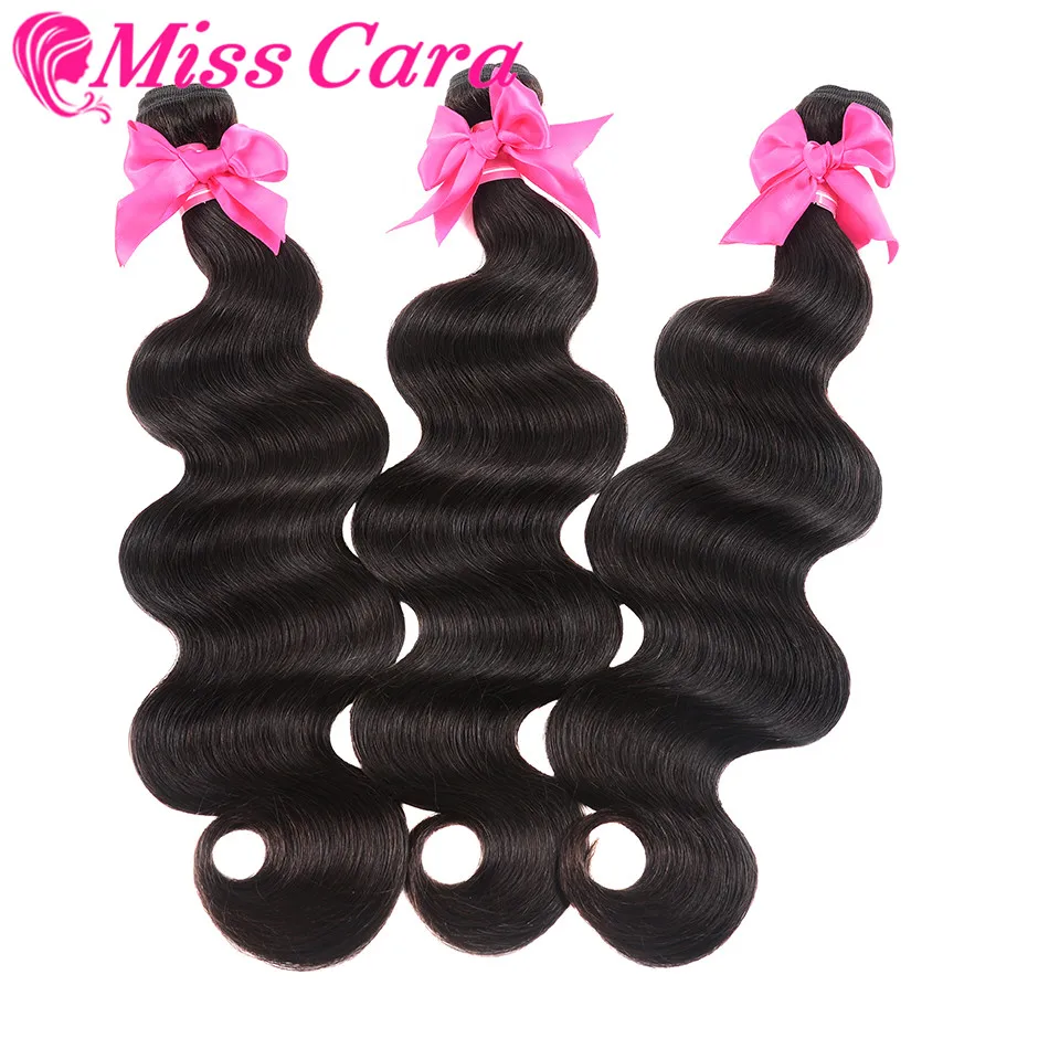 3 Связки предложения бразильский пучки волос плетение Miss Cara 100% человеческие волосы средства ухода за кожей волна Волосы remy ткет