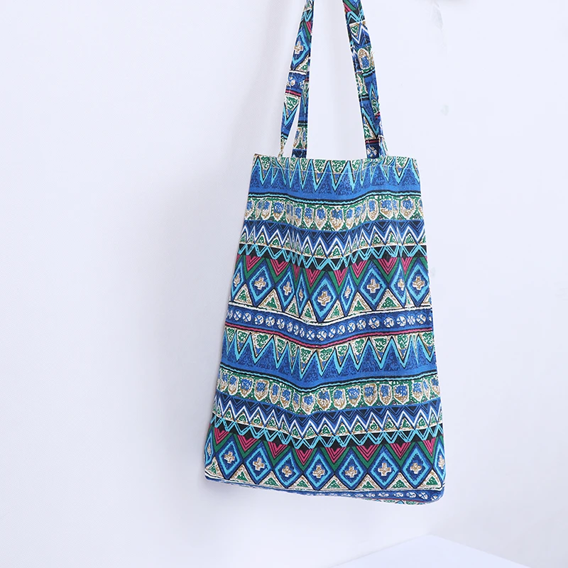 Льняная сумка в этническом стиле, эко-сумка для покупок, уличные холщовые сумки через плечо