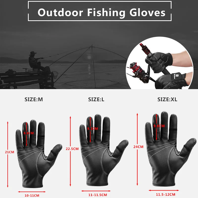 Men Resistance PU Fish Glove Outdoor Non-slip Fishing Protective Fingerless Gloves