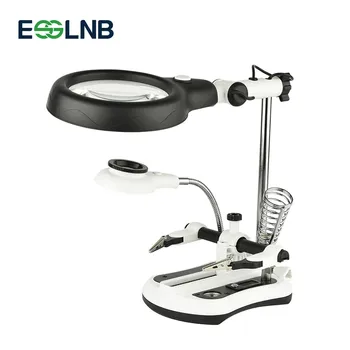 

Repair Tool Third Helping Hand Soldering Tool with Magnifier 2.5X/6X/5X/10X LED Lamp Solder Holder for PCB Solder Mobile Phone