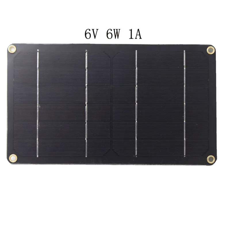 

6V1A Mini Solar Panel 6W System DIY For Cell Phone Charger Travel Battery Charger Easy to Carry