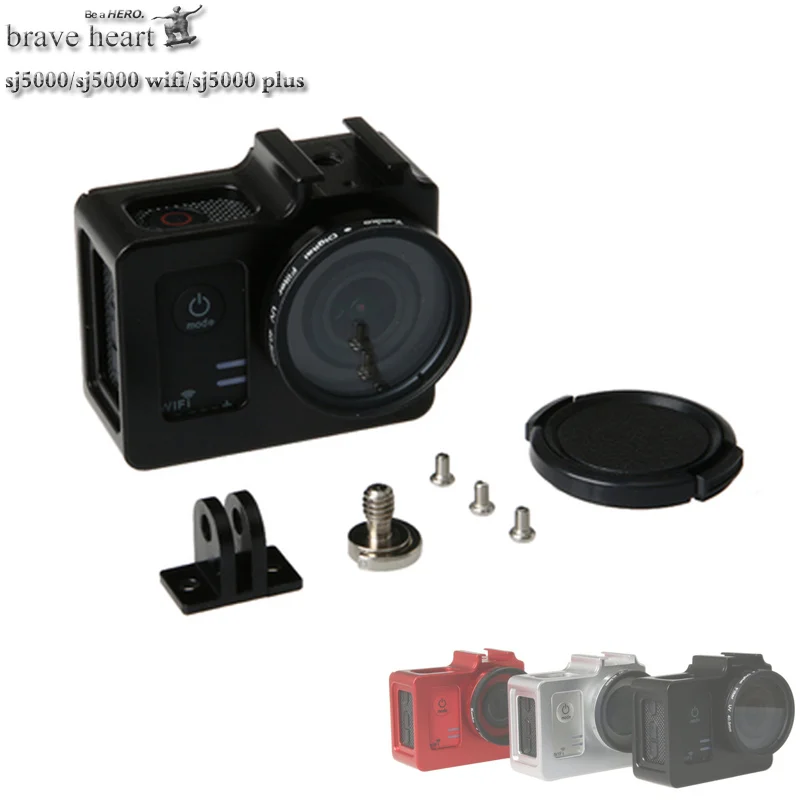 Prix pour Date SJCAM sj5000 Coque De Protection + UV filtre En Aluminium Alliage cage En Métal cadre pour SJCAM SJ5000 WIFI SJ 5000 SJ5000X Prix pour Date SJCAM sj5000 Coque De Protection + UV filtre En Aluminium Alliage cage En Métal cadre pour SJCAM SJ5000 WIFI SJ 5000 SJ5000X