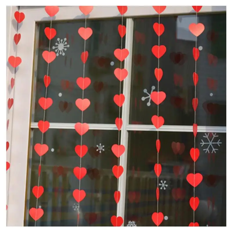 7 шт. любовь в форме сердца гирлянды Бумага баннер для свадьбы брак стены комнаты баннер висит День Святого Валентина Душ дверь Шторы