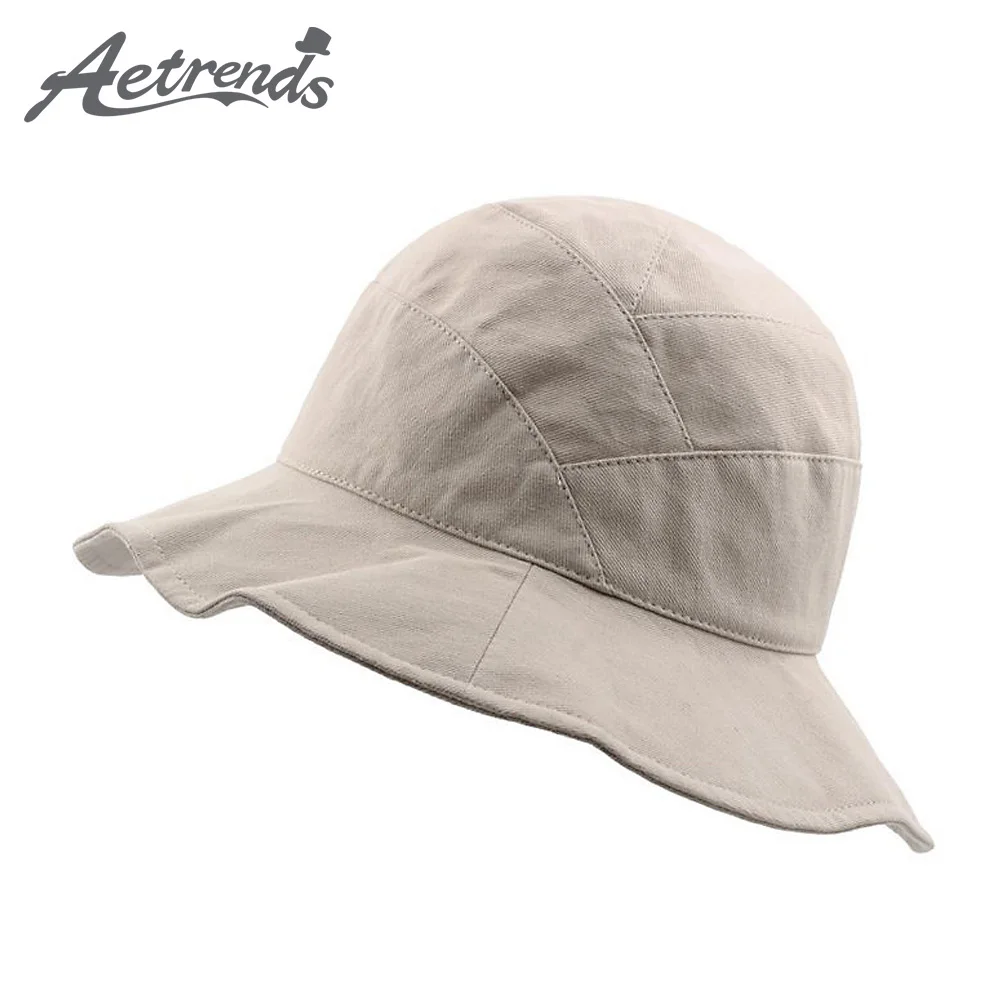 

[AETRENDS] Summer Sunscreen Flat Fisherman Cap Bucket Hat Women Lace Panama Fishing Hats Sport Caps Casquette Gorras Z-6871