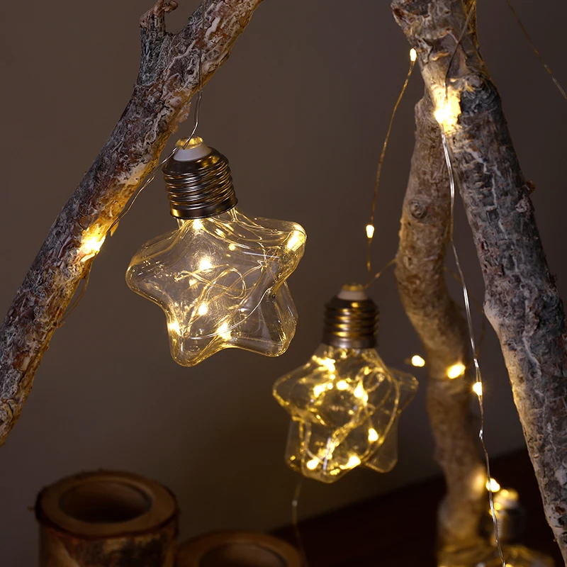 

Fairy Tale led Luminaria 10 Geometric Star Bottle String Lights Battery Decor led Lamp Chain Christmas Patio Garland navidad