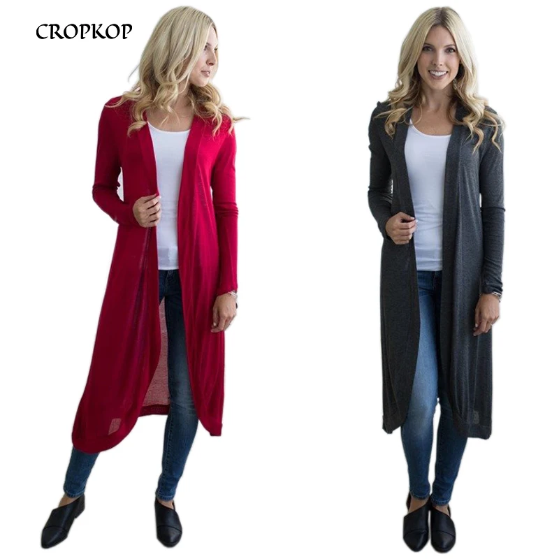 

Fashion Autumn Thin Long Sleeve Tops Black Cardigan Women 2018 Solid Elegant Long Knitted Sweater Cardigans Ladies Jumper