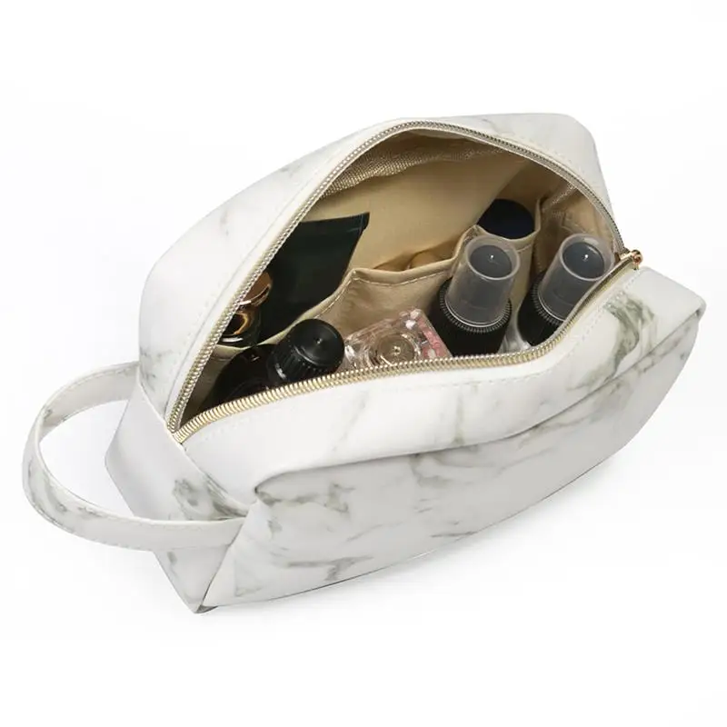 Новая модная мраморная сумка для макияжа женская сумка Feminina складная сумка органайзер для туалетных принадлежностей косметическая сумка