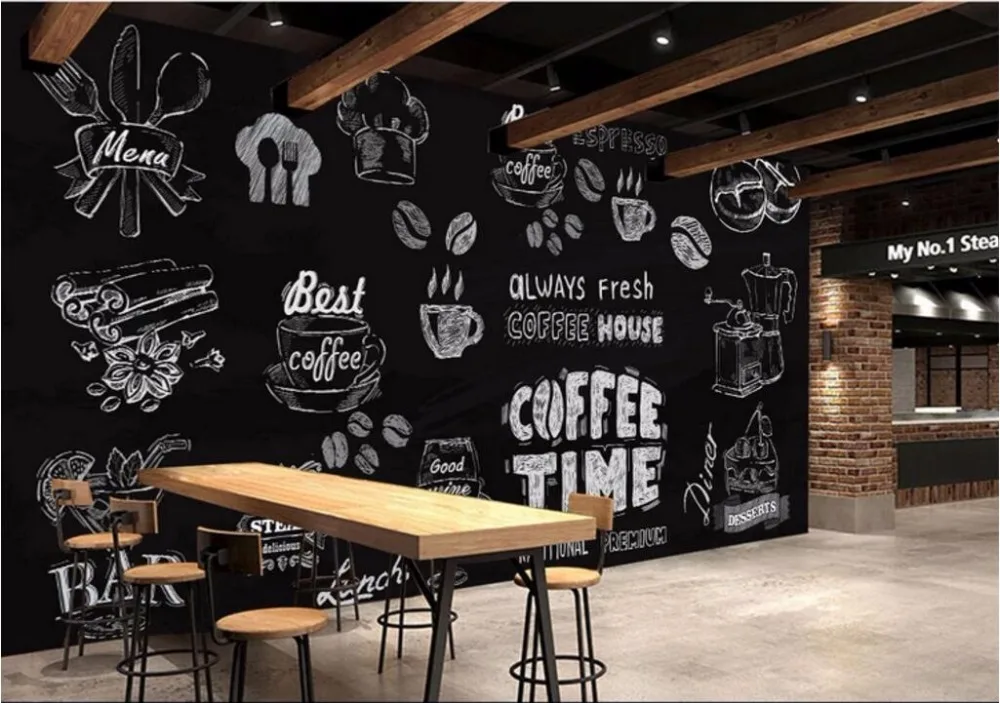 

3d room wallpaper on the wall custom mural Hand drawn coffee dessert Background home decoration photo wallpaper for walls 3 d