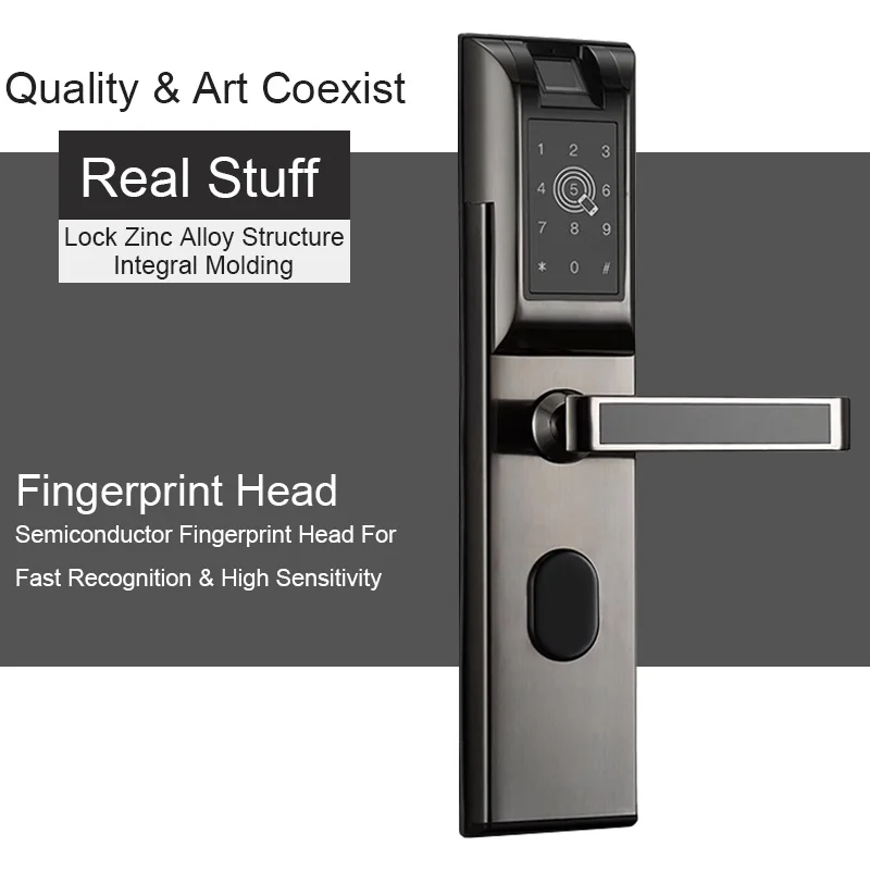 Biometric Electronic Door Lock Home Keyless Door Locks Wireless App Phone Bluetooth Password Card Unlock Fingerprint Lock