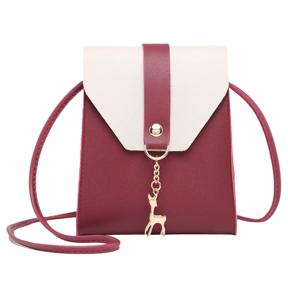 

Summer Hot Selling Crossbody Bag Fawn Pendant Messenger Bags Solid Leather Vertical Flap Shoulder Phone Bag Bolso Mujer