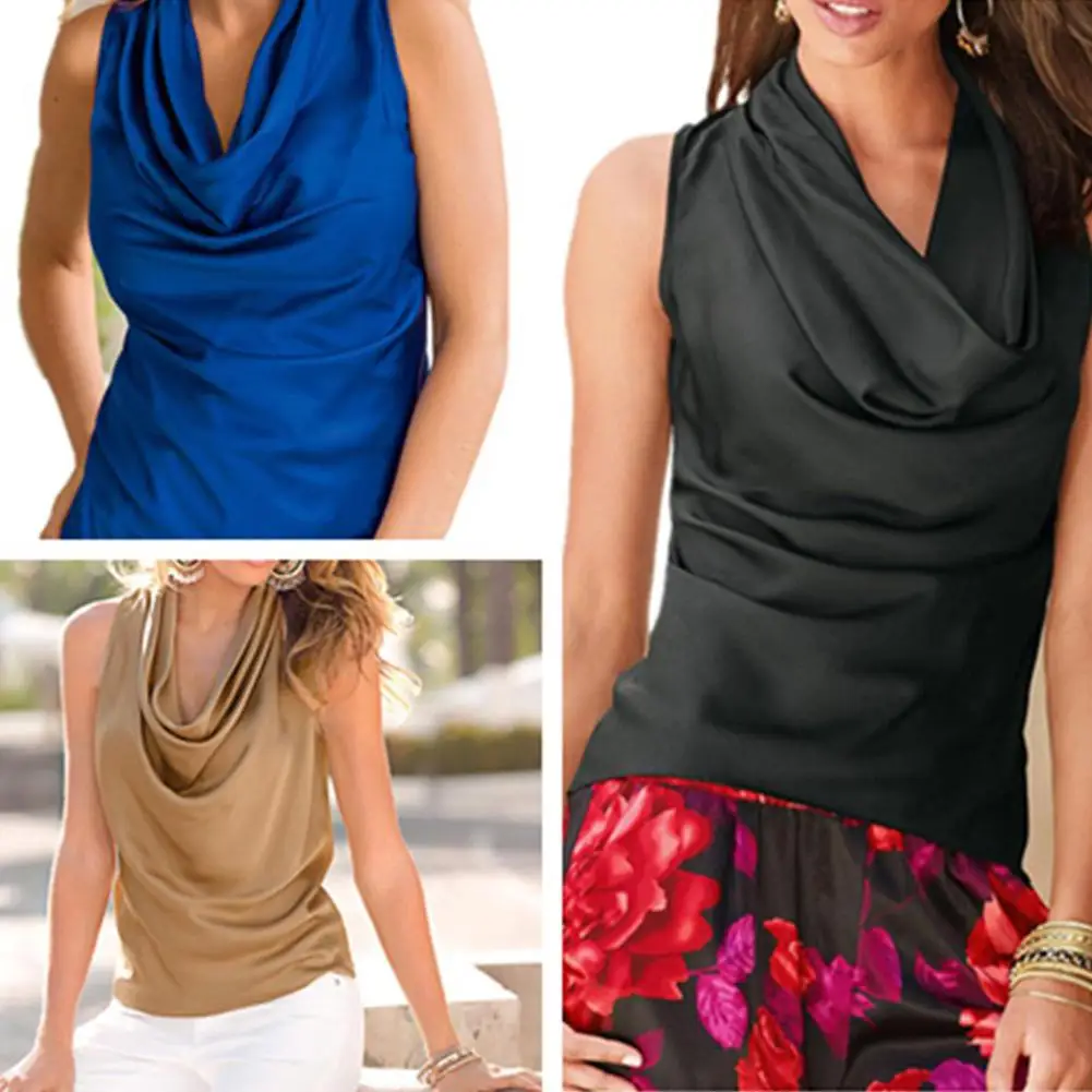 Women fashion slim summer chiffon blusas shirt sleeveless O-neck sexy femme top shirt solid casual blouse