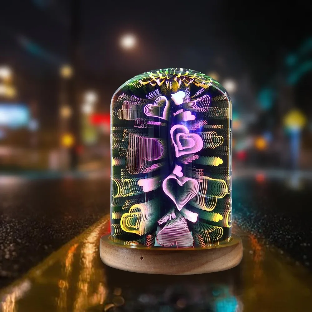 

3D Colorful Magic Night Lamp Light Firework Star Heart Table Lamp LED USB Innovative Atmosphere Lighting Decorative Gift
