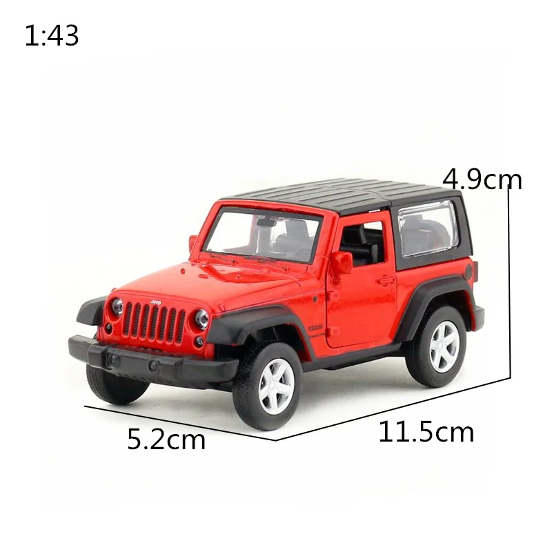 1:43 Масштаб/литая Игрушечная модель/Jeep Wrangler SUV Sport/супер спортивная гоночная машина/образовательная Коллекция/Вытяжка/подарок для детей