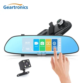 

7 Inch Dual Lens Rear Mirror Car DVR Front and Back View Dash Camera Video Recorder Reversing Vehicle Auto Dashcam Night Vision