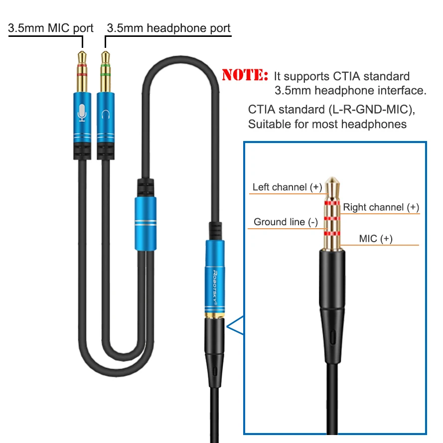 Jack 3.5mm Audio Cable Headphone Microphone Splitter 2 Male to Female Jack 3.5 Extension Aux Cable Adapter for Phone Latpop Jack 3.5mm Audio Cable Headphone Microphone Splitter 2 Male to Female Jack 3.5 Extension Aux Cable Adapter for Phone Latpop