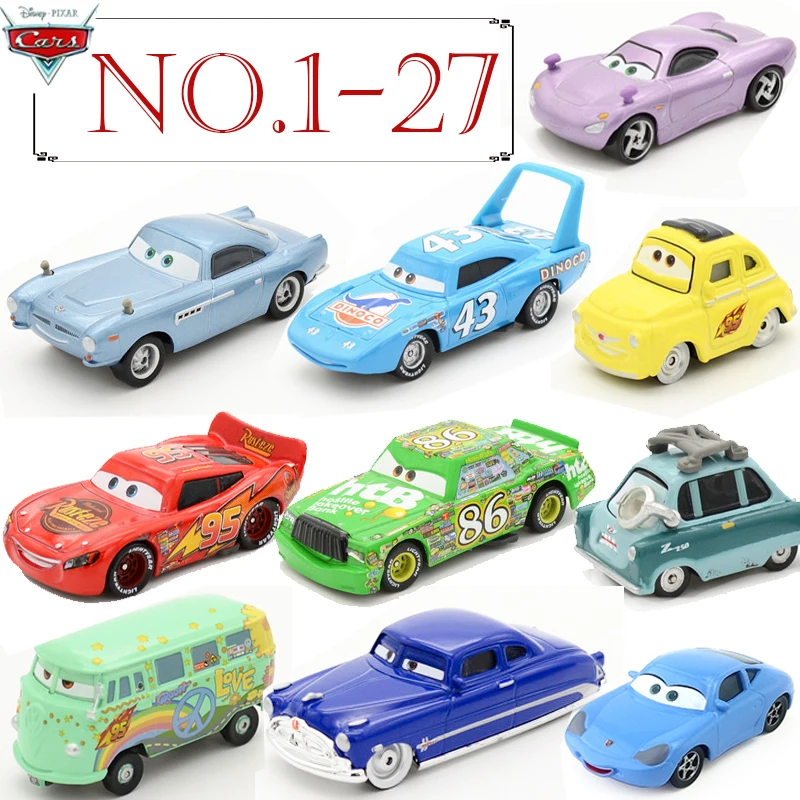 No.1-27 disney Pixar cars игрушки машинки модели автомобилей игрушки машинка oyuncak araba Автомобили Металлические Diecast Автомобили disney McQueen король ЧИК ХИКС