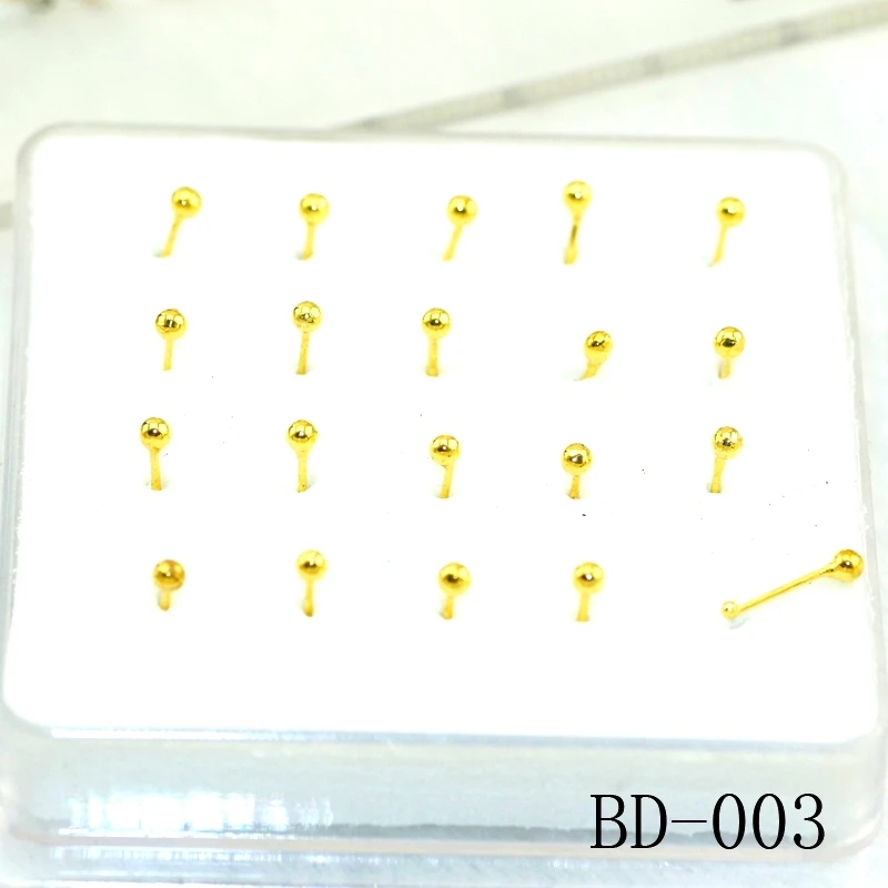 2 мм/3 мм новые шариковые 18 k носовые гвозди простые персональные ноготь& шариковые носовые Кольца пирсинг ювелирные изделия